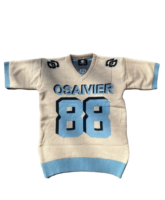 Osaivier Skyblue & Crème Knit Football Jersey